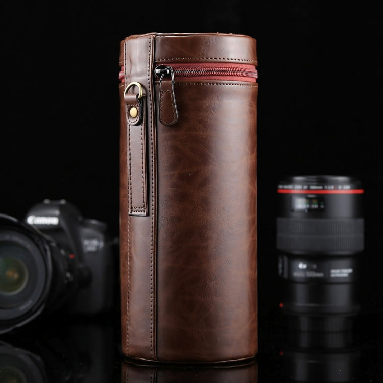 Extra Large Lens Case Zippered PU Leather Pouch Box for DSLR Camera Lens, Size: 24.5*10.5*10.5cm