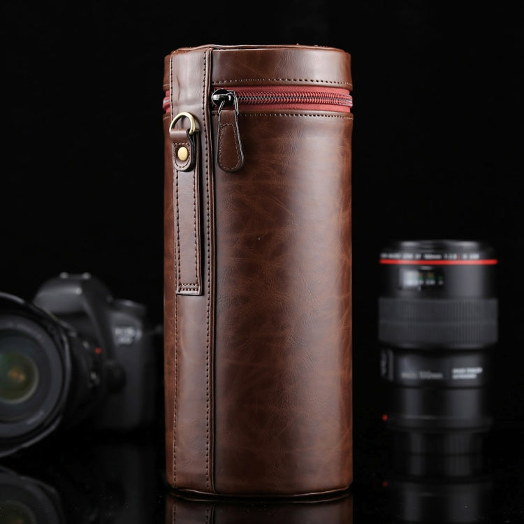 Extra Large Lens Case Zippered PU Leather Pouch Box for DSLR Camera Lens, Size: 24.5*10.5*10.5cm