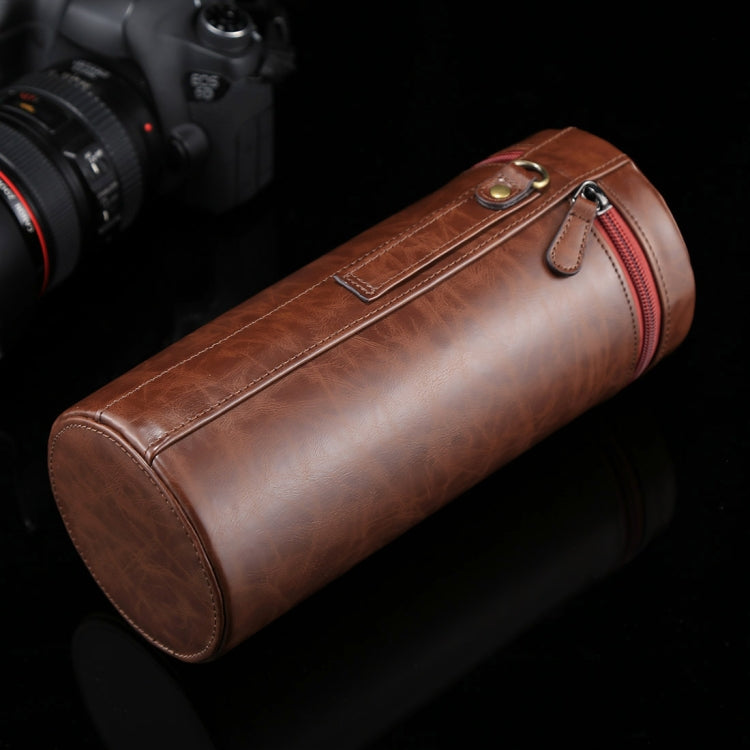 Extra Large Lens Case Zippered PU Leather Pouch Box for DSLR Camera Lens, Size: 24.5*10.5*10.5cm