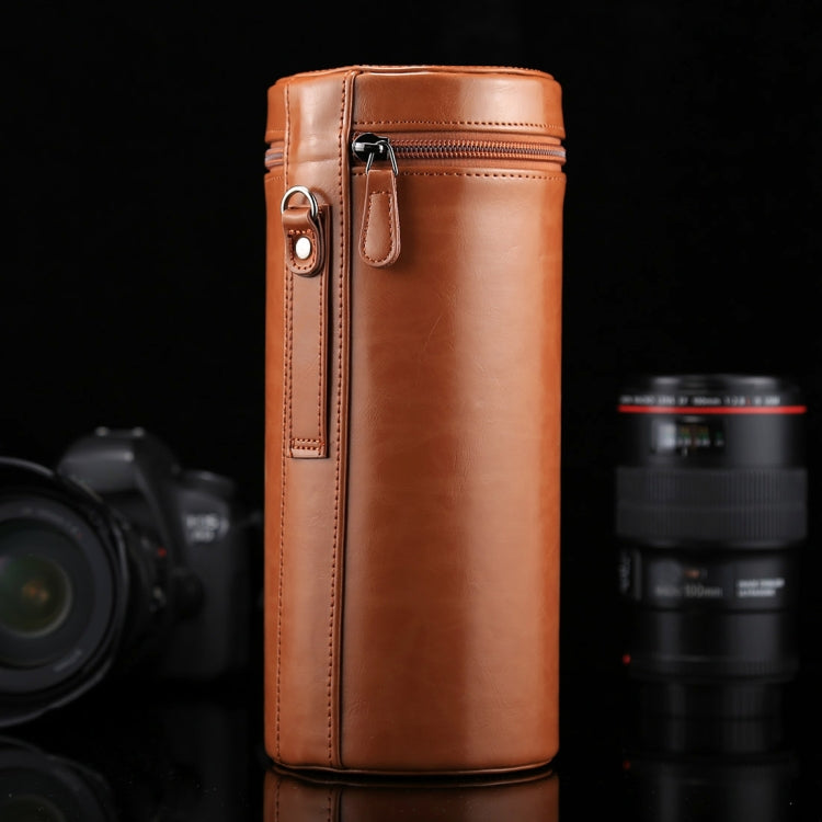 Extra Large Lens Case Zippered PU Leather Pouch Box for DSLR Camera Lens, Size: 24.5*10.5*10.5cm