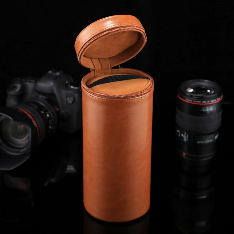 Extra Large Lens Case Zippered PU Leather Pouch Box for DSLR Camera Lens, Size: 24.5*10.5*10.5cm