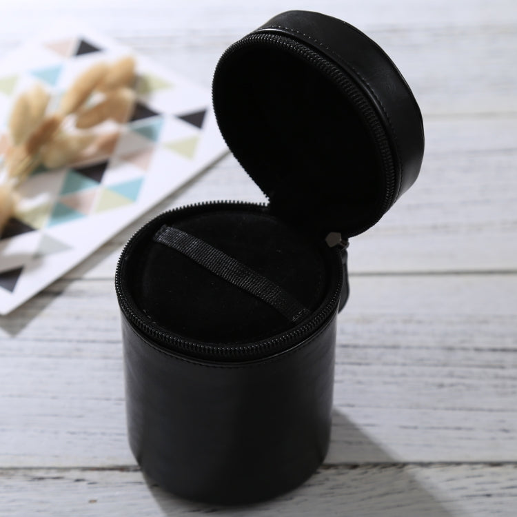 Medium Lens Case Zippered PU Leather Pouch Box for DSLR Camera Lens, Size: 13x9x9cm