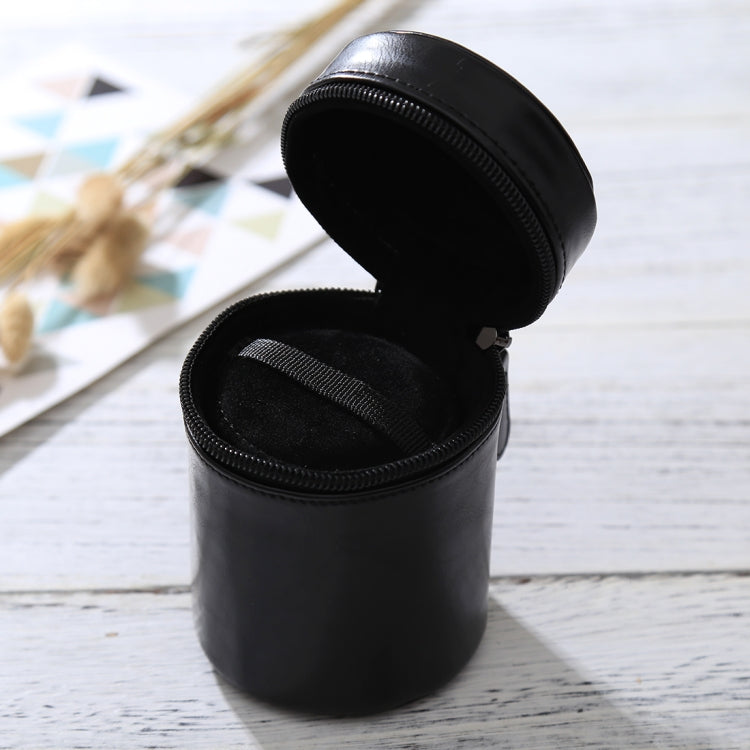 Small Lens Case Zippered PU Leather Pouch Box for DSLR Camera Lens, Size: 11x8x8cm