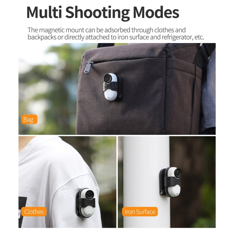 For Insta360 GO 3 Sunnylife Magnetic Neck Mount Chest Body Camera Necklace Lanyard POV Vlog Holder  - Black