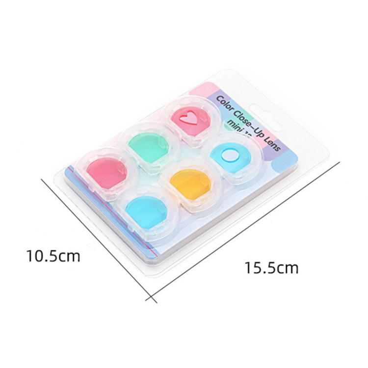 For FUJIFILM instax mini 13 Jelly 6 in 1 Six Colors Camera Close-up Lens Filter Set