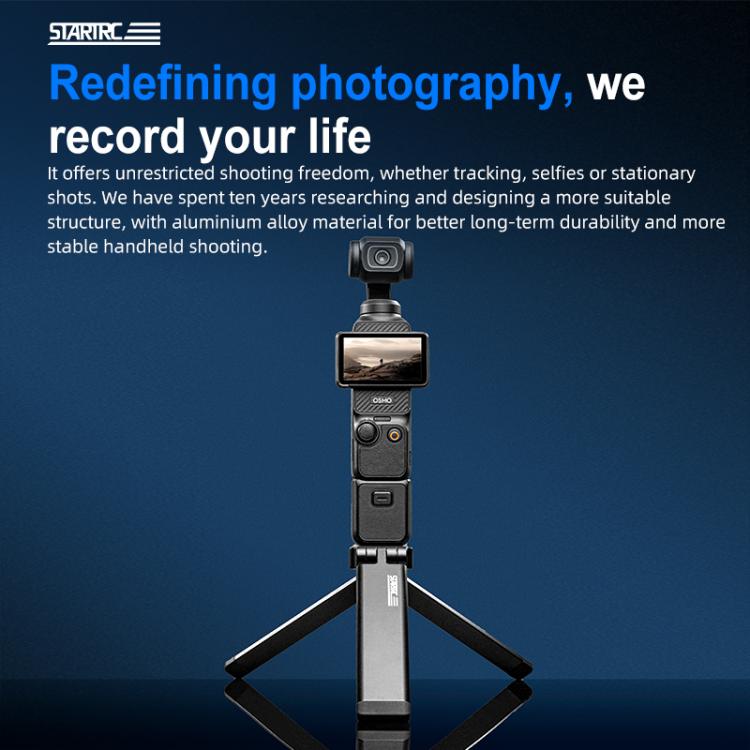 STARTRC Pocket-Size Foldable Magnetic Tripod for GoPro, DJI, Insta360 Action Cameras, DJI Pocket Series  - Black