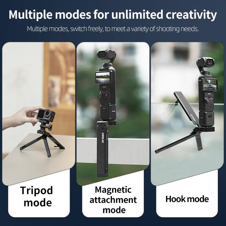 STARTRC Pocket-Size Foldable Magnetic Tripod for GoPro, DJI, Insta360 Action Cameras, DJI Pocket Series  - Black