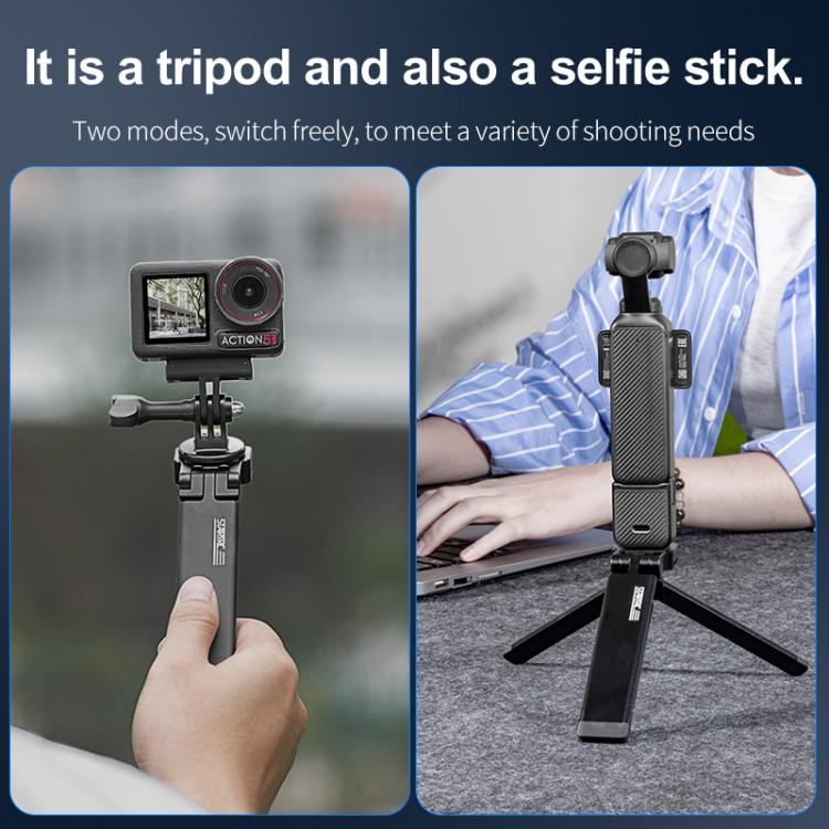STARTRC Pocket-Size Foldable Magnetic Tripod for GoPro, DJI, Insta360 Action Cameras, DJI Pocket Series  - Black