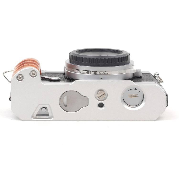 Wooden Hand Grip Arca Quick Release Plate Aluminum Alloy Base for Nikon Nikkormat F / FTn / FT2 / FT3