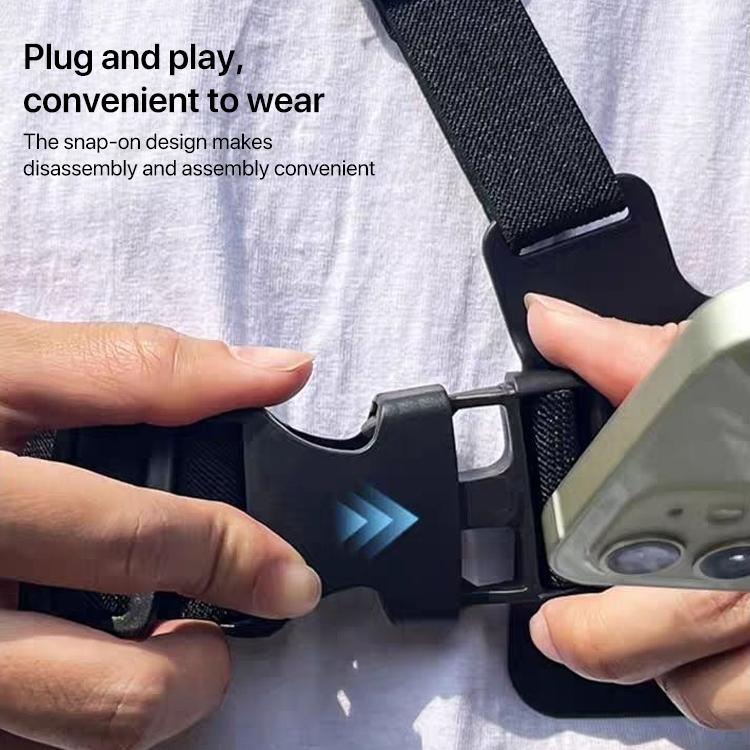 Front Chest Belt Shoulder Strap Mount Holder for GoPro, Insta360, DJI and Other Action Cameras  - Black
