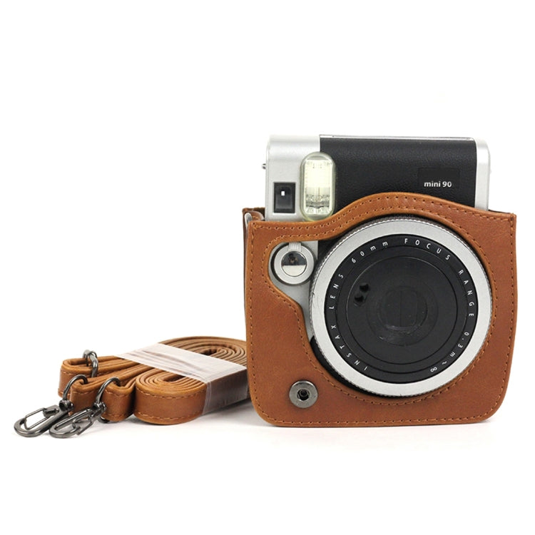 PU Leather Camera Protective bag for FUJIFILM Instax Mini 90 Camera, with Adjustable Shoulder Strap