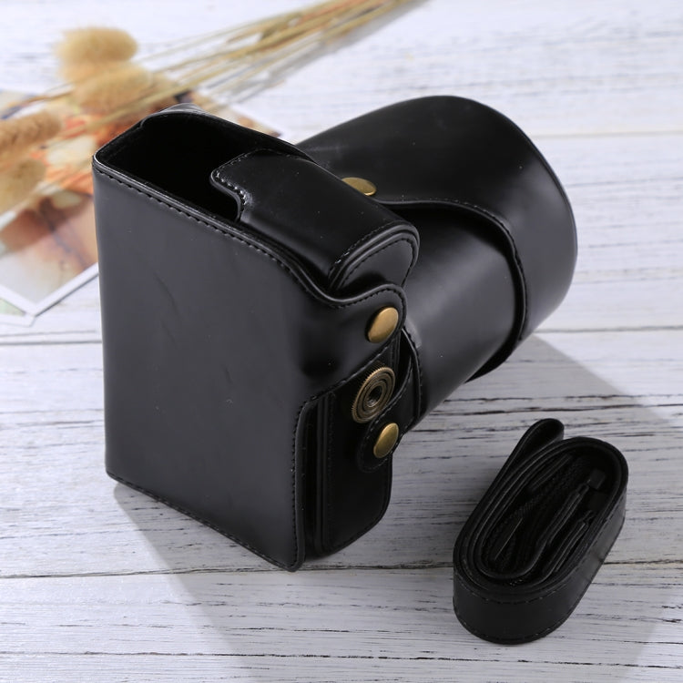 Full Body Camera PU Leather Case Bag with Strap for FUJIFILM X-E3 (18-55mm / XF 23mm Lens)