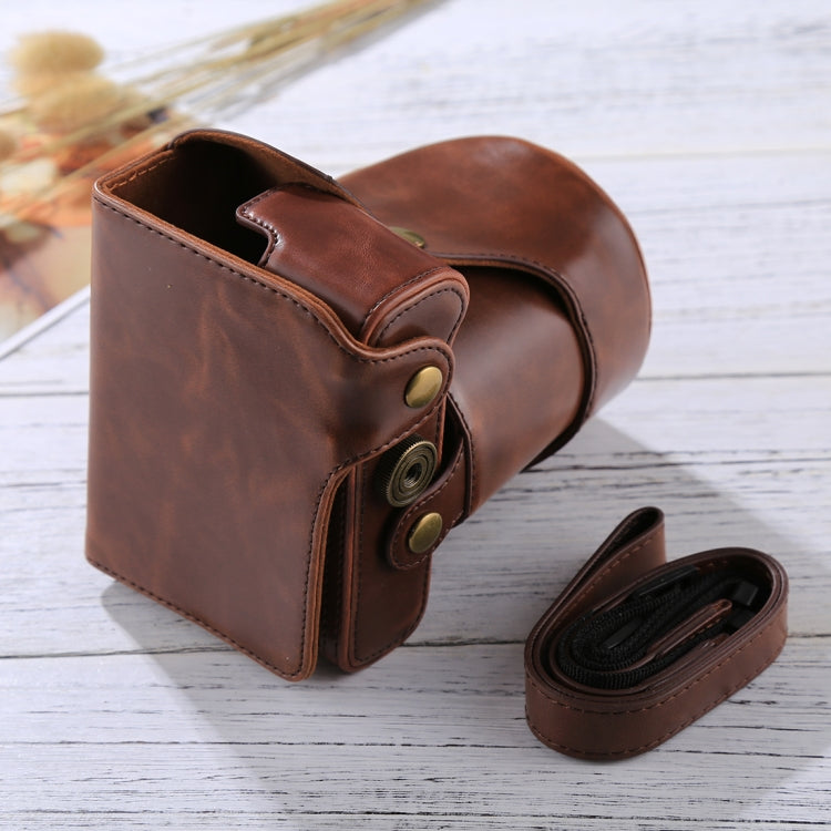 Full Body Camera PU Leather Case Bag with Strap for FUJIFILM X-E3 (18-55mm / XF 23mm Lens)