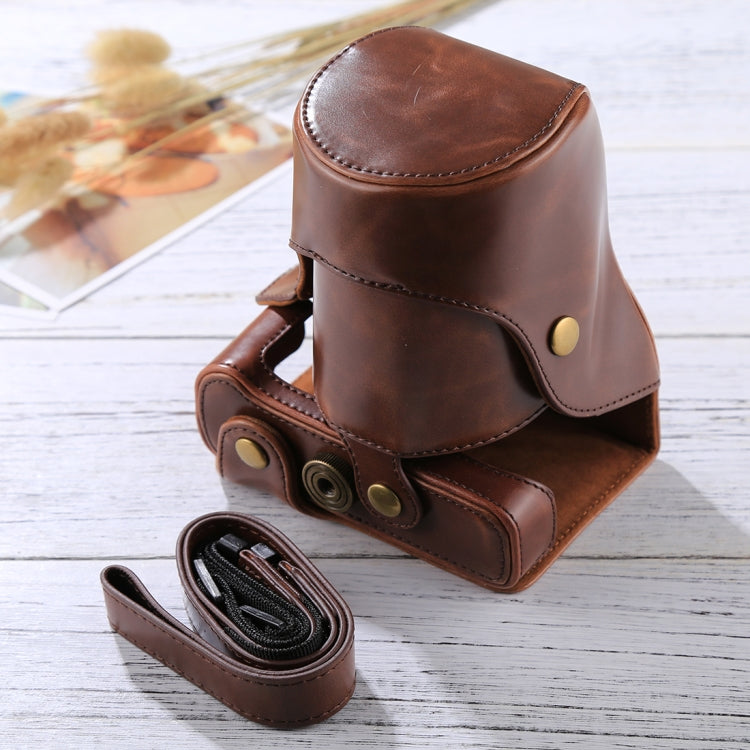 Full Body Camera PU Leather Case Bag with Strap for FUJIFILM X-E3 (18-55mm / XF 23mm Lens)