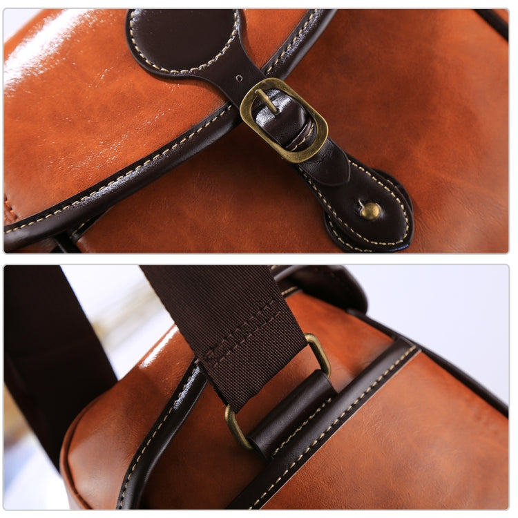 Portable Digital Camera Shoulder Bag Soft PU Leather Bag with Strap, Size: 21cm x 15cm x 20cm