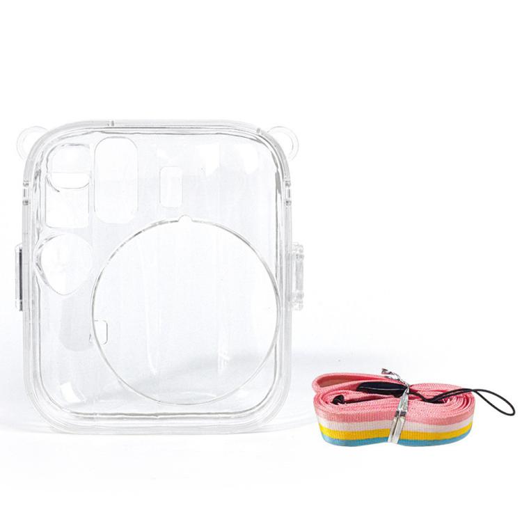 For FUJIFILM instax mini 13 Protective Crystal Shell Case with Shoulder Strap  - Transparent