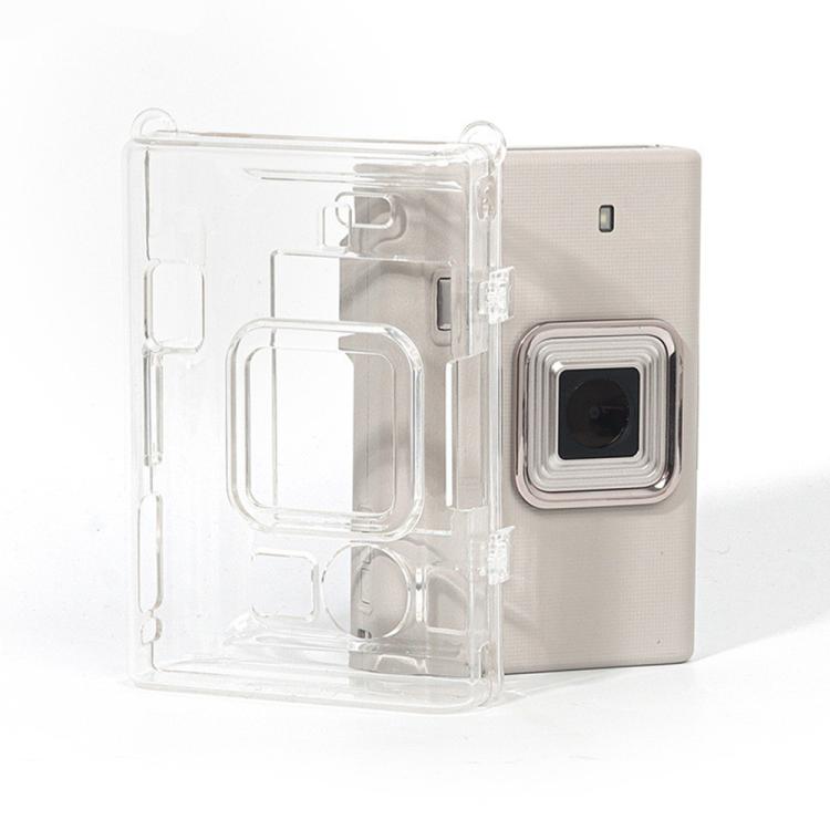 For FUJIFILM instax mini Liplay+ Protective Crystal Shell Case with Shoulder Strap  - Transparent