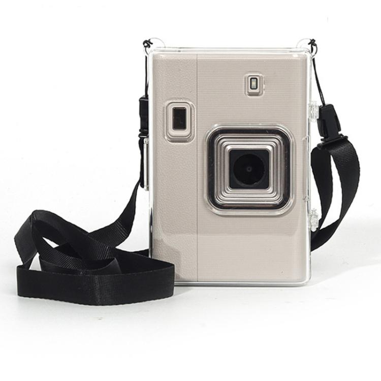 For FUJIFILM instax mini Liplay+ Protective Crystal Shell Case with Shoulder Strap  - Transparent
