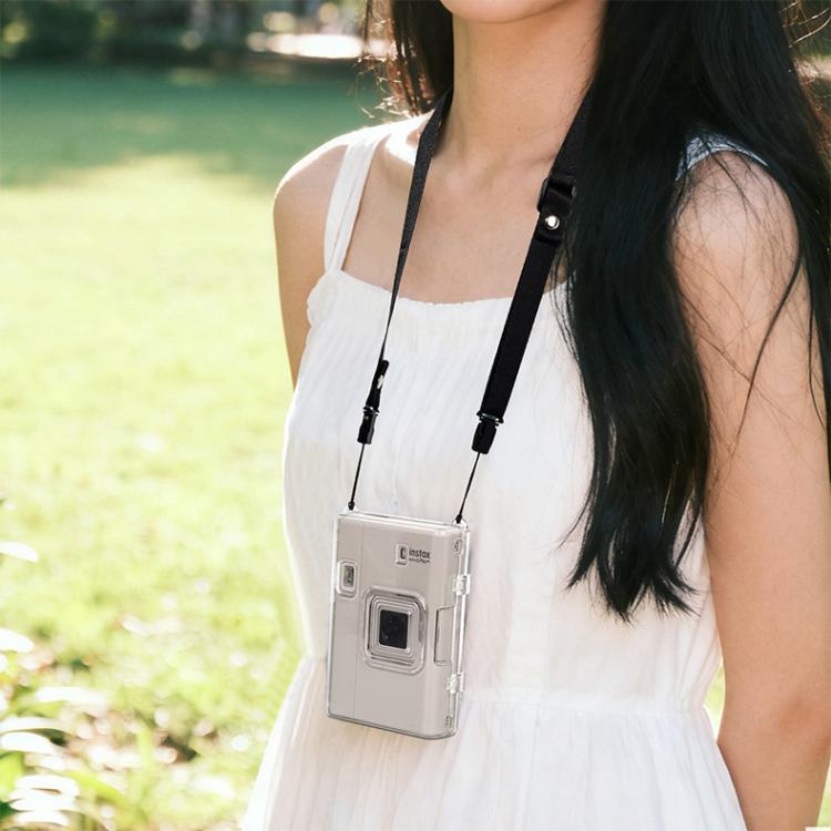 For FUJIFILM instax mini Liplay+ Protective Crystal Shell Case with Shoulder Strap  - Transparent