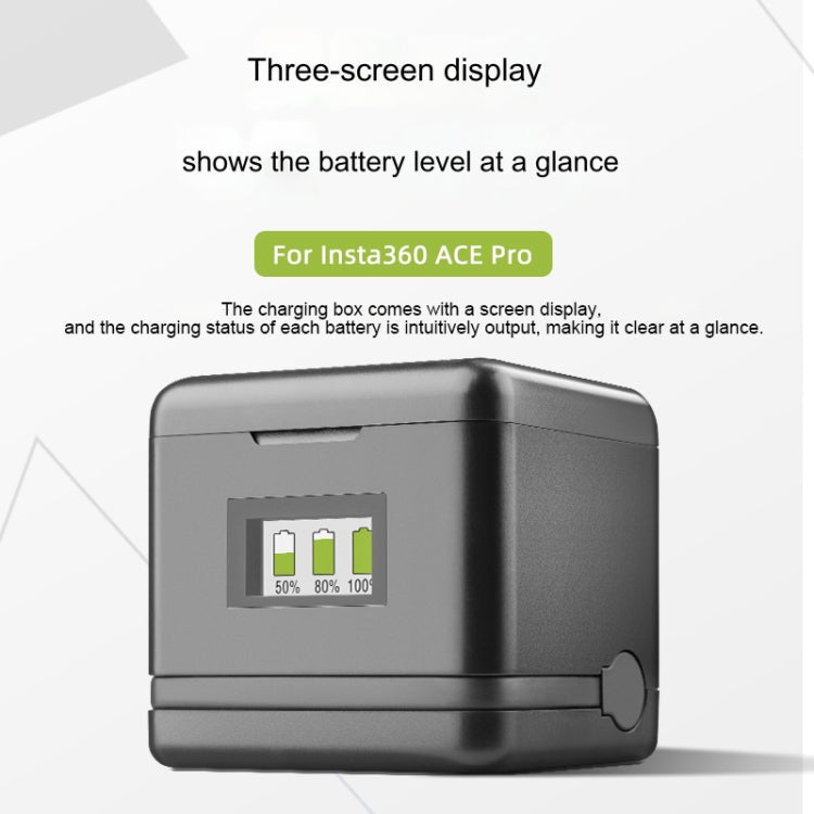 For Insta360 Ace Pro / Ace Tri-Battery Charging Box Case  - Black