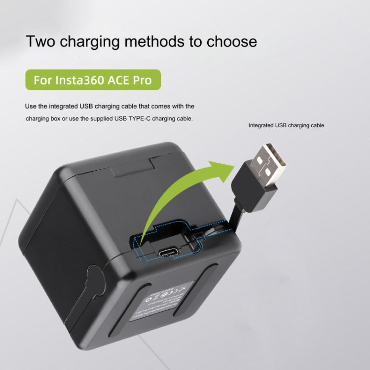 For Insta360 Ace Pro / Ace Tri-Battery Charging Box Case  - Black