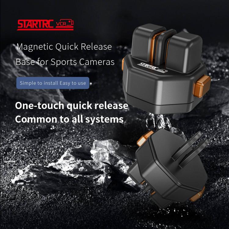 STARTRC VCR Snap-Mag Magnetic Quick Release Base Mount For GoPro  - Black