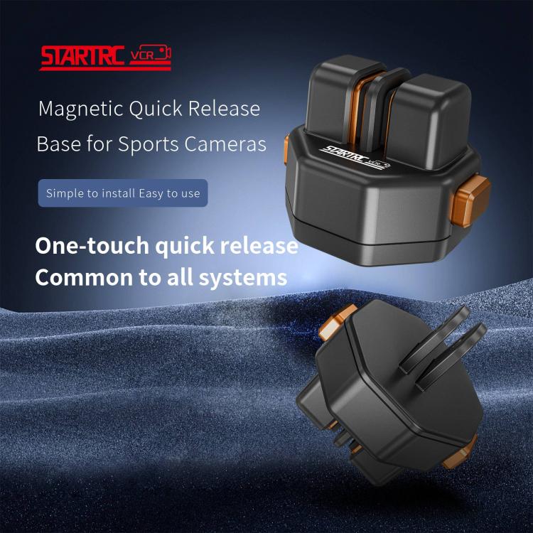 STARTRC VCR Snap-Mag Magnetic Quick Release Base Mount For GoPro  - Black