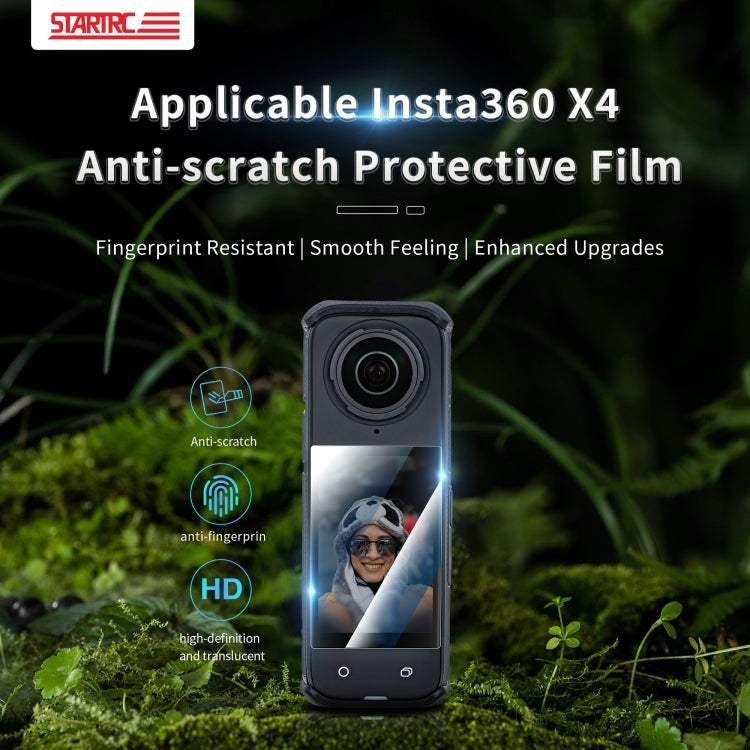 For Insta360 X5 / X4 STARTRC 2pcs HD Tempered Glass Film  - Black