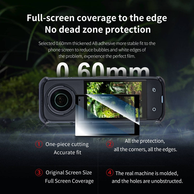 For Insta360 X5 / X4 STARTRC 2pcs HD Tempered Glass Film  - Black