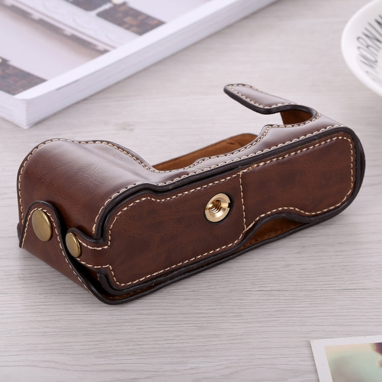 1/4 inch Thread PU Leather Camera Half Case Base for FUJIFILM X-A3 / X-A10