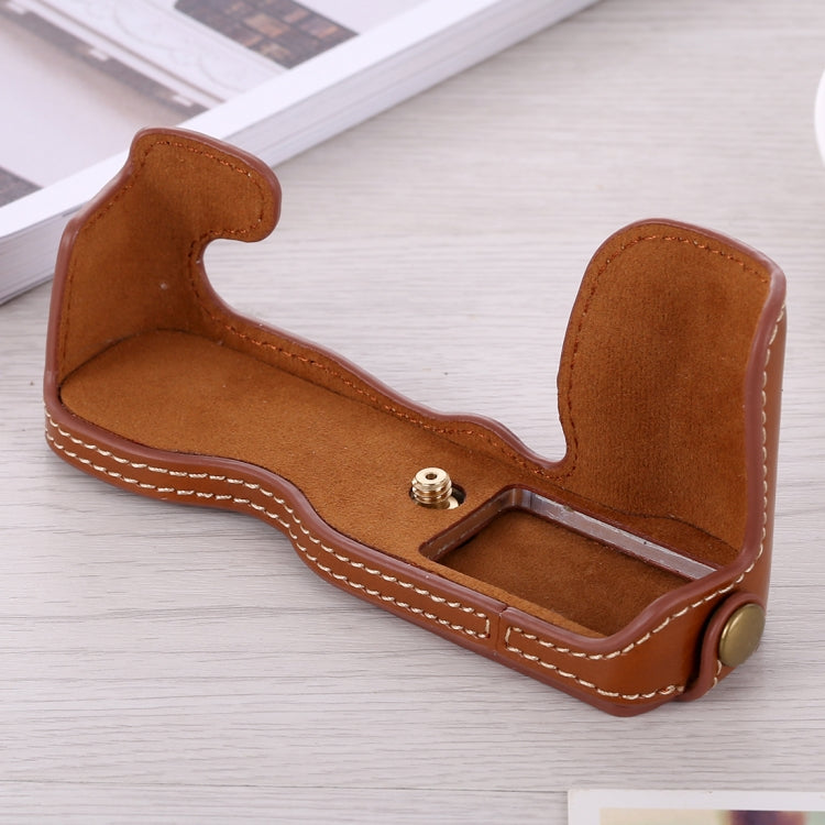 1/4 inch Thread PU Leather Camera Half Case Base for FUJIFILM X-A5 / X-A20