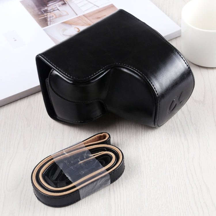 Full Body Camera PU Leather Case Bag with Strap for Sony A6400 / ILCE-A6400