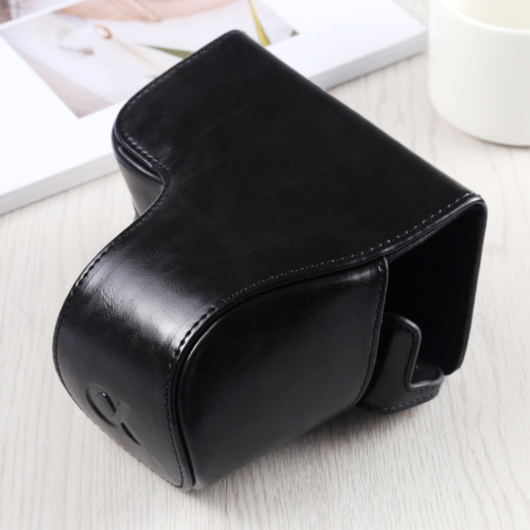 Full Body Camera PU Leather Case Bag with Strap for Sony A6400 / ILCE-A6400