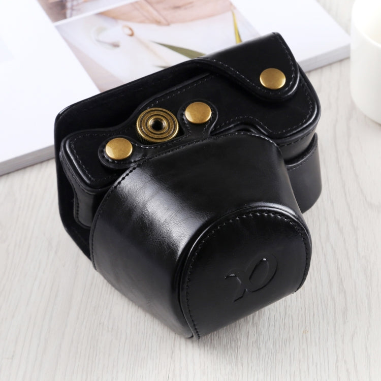 Full Body Camera PU Leather Case Bag with Strap for Sony A6400 / ILCE-A6400