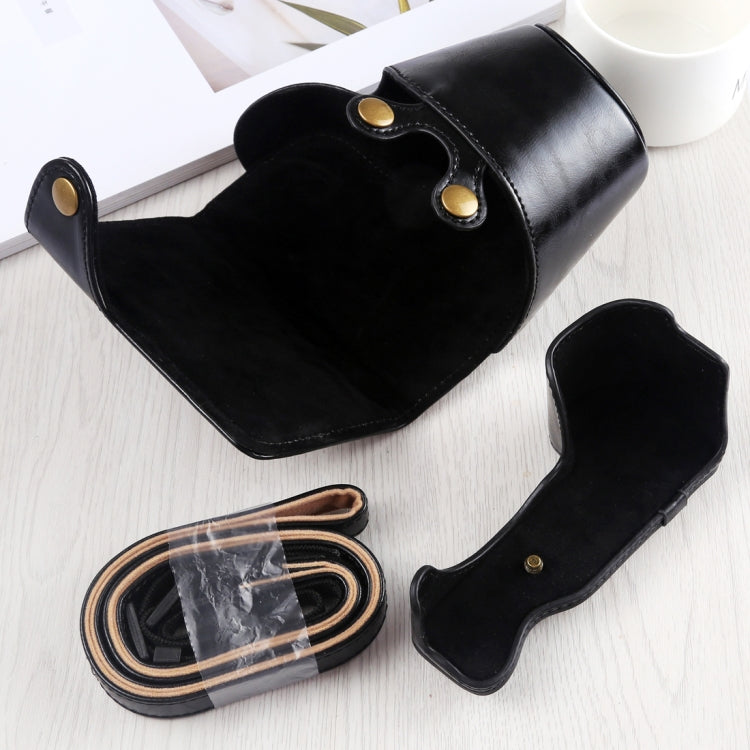 Full Body Camera PU Leather Case Bag with Strap for Sony A6400 / ILCE-A6400