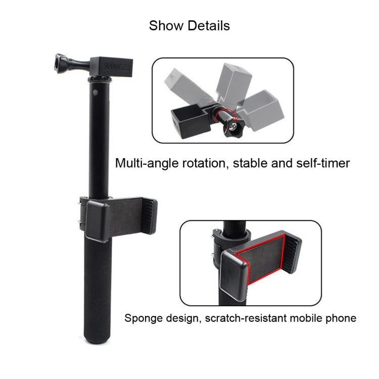 Portable Micro USB Port Extendable Selfie Stick Folding Self Timer Rod for DJI OSMO Pocket