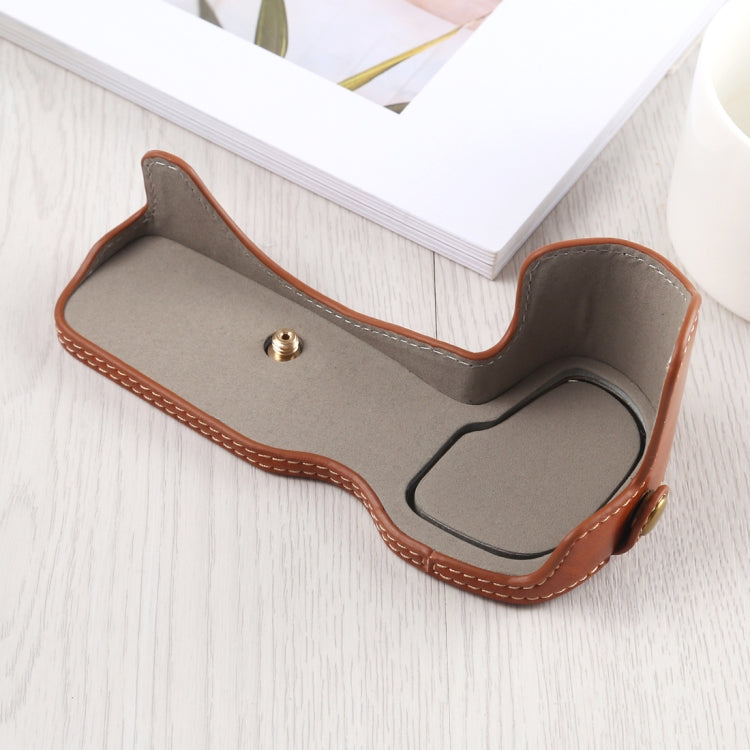 1/4 inch Thread PU Leather Camera Half Case Base for Canon EOS R