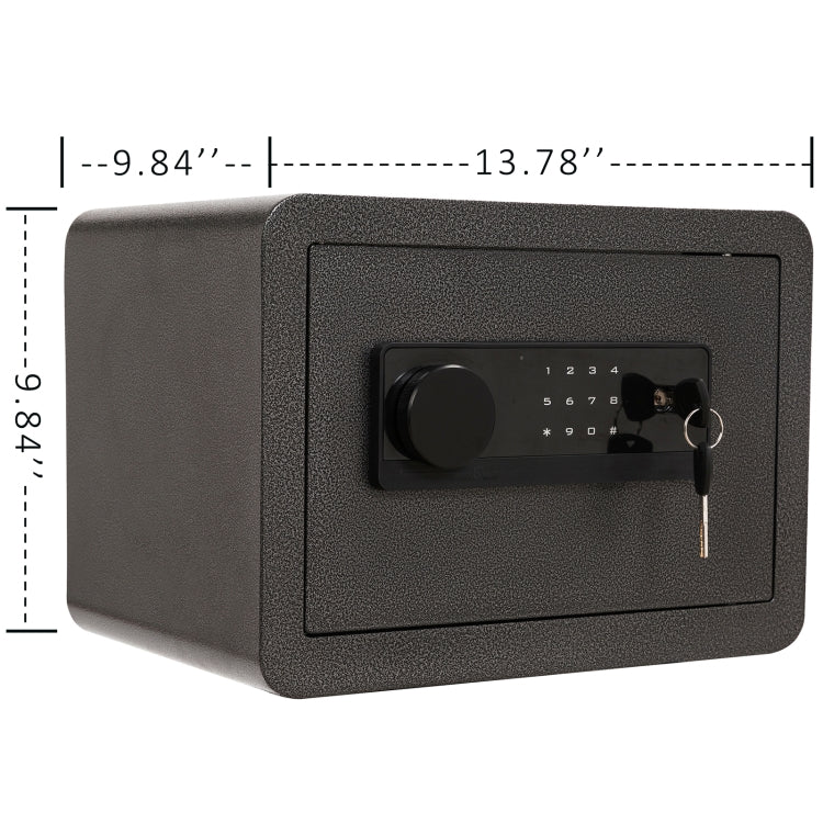 [US Warehouse] 0.62 Cubic Feet Home Office Double Safety Key Lock Digital Security Safe Box