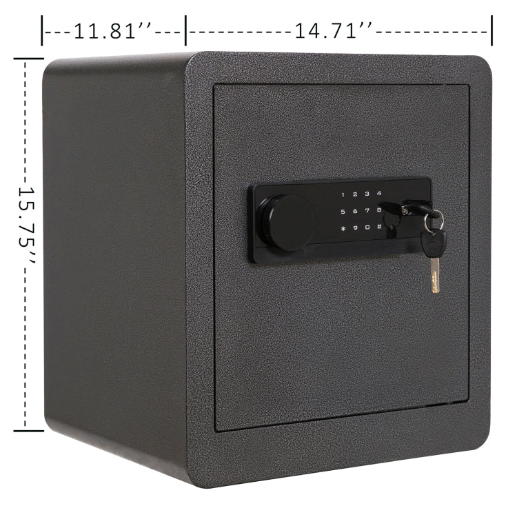 [US Warehouse] 1.5 Cubic Feet Home Office Double Safety Key Lock Digital Security Safe Box
