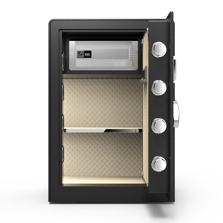 [US Warehouse] 2.3 Cubic Feet Home Security Large Safety Box with Separate Lock Box & Bottom Compartment & Induction Light