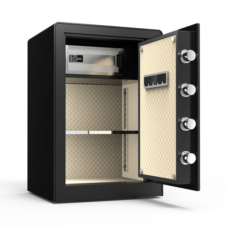 [US Warehouse] 2.3 Cubic Feet Home Security Large Safety Box with Separate Lock Box & Bottom Compartment & Induction Light