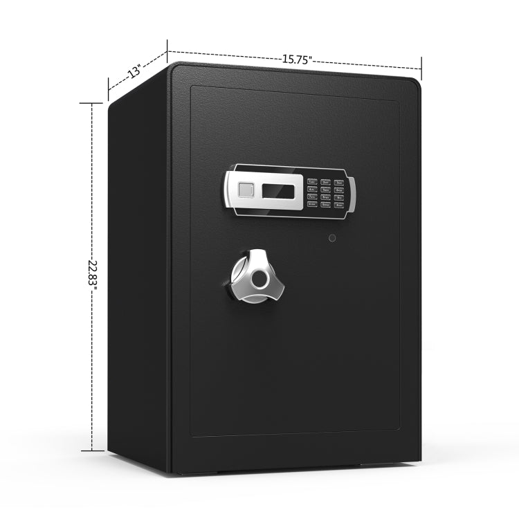 [US Warehouse] 2.3 Cubic Feet Home Security Large Safety Box with Separate Lock Box & Bottom Compartment & Induction Light