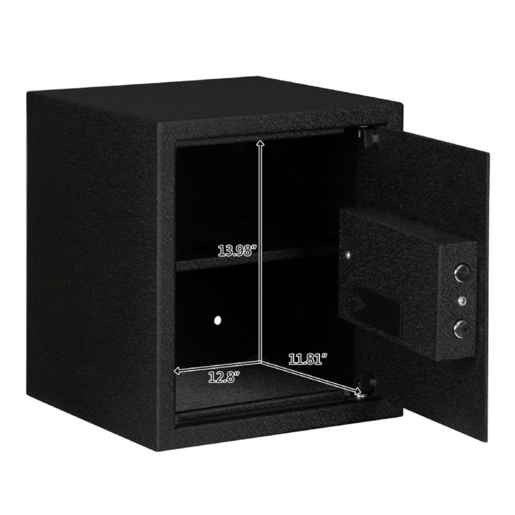 [US Warehouse] Home Use Electronic Password Steel Plate Safe Box with FS360 Fingerprint Unlock, Size: 13x13x14.2 inch