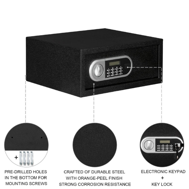 [US Warehouse] Home Use Electronic Password Steel Plate Safe Box, Size: 16.93x14.57x7.09 inch