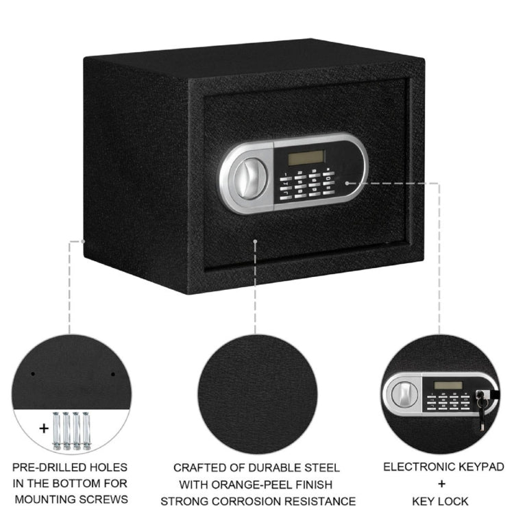[US Warehouse] Home Use Electronic Password Steel Plate Safe Box, Size: 13.8x9.8x9.8 inch
