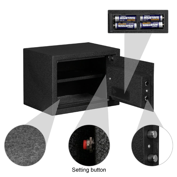 [US Warehouse] Home Use Electronic Password Steel Plate Safe Box, Size: 13.8x9.8x9.8 inch