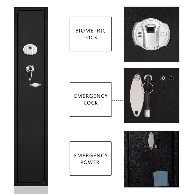 [US Warehouse] 52 inches Biometric 32 Memory Fingerprint Lock System Gun Safety Box
