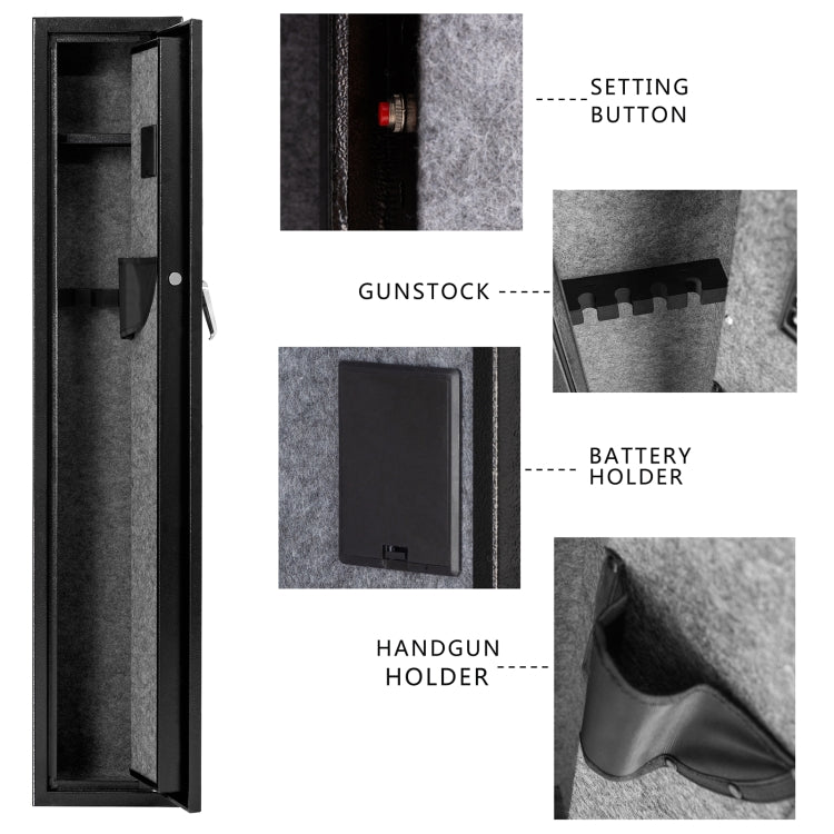 [US Warehouse] Larger and Deeper Metal Rifle Safe Security Cabinet with Removeable Shelf