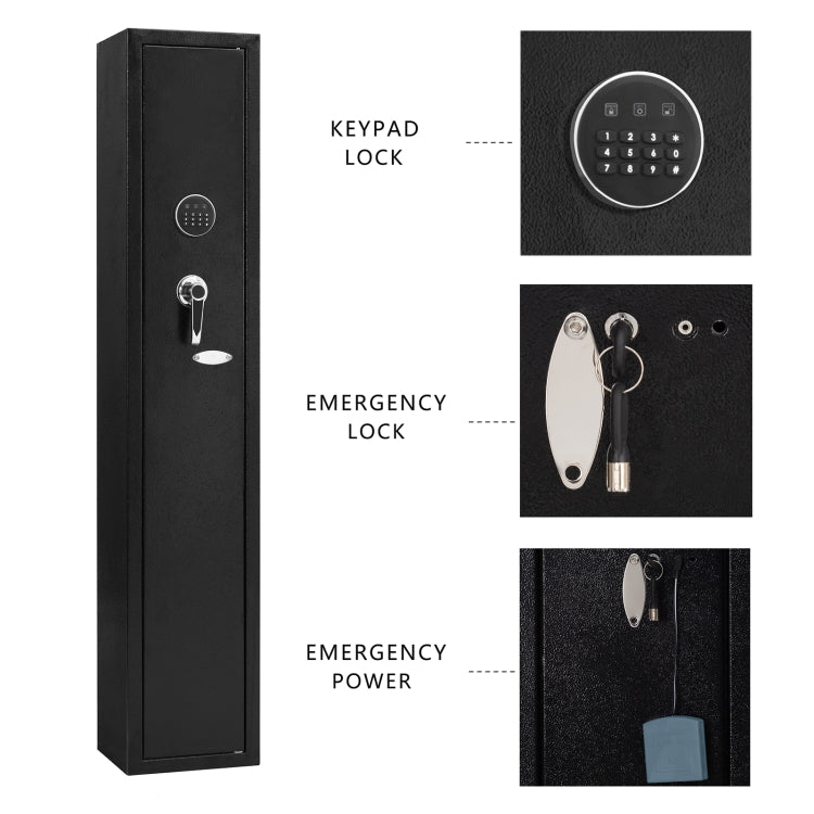 [US Warehouse] Larger and Deeper Metal Rifle Safe Security Cabinet with Removeable Shelf