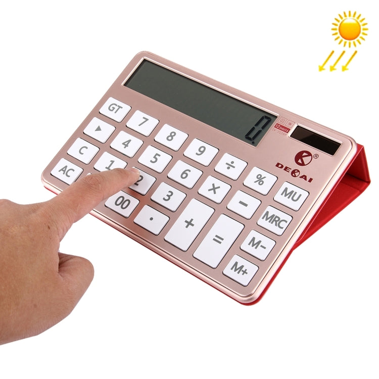 2 in 1 DEKAI Calculator + PU Leather Protective Case with Holder Function & Solar Panel